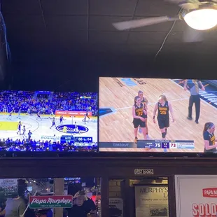 Sweet: Watching the Warriors alongside Iowa Women beating South Carolina.