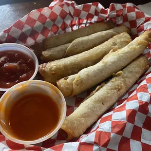 Chicken taquitos, good.