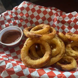 Onion rings, good.