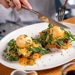 Brunch: Wagyu Pastrami Eggs Benedict, Gluten Free