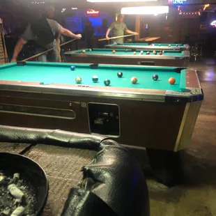 3 pool tables