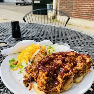 BBQ Pulled Pork with greens