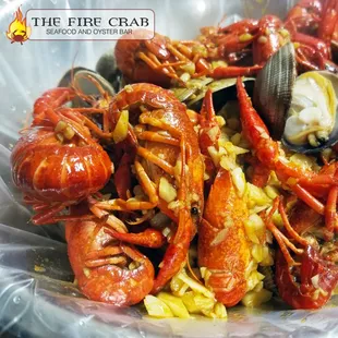Crawfish &amp; Clams in Garlic Butter Sauce