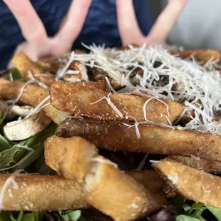 Say what.... Fries on the salad?
