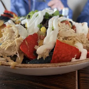 Loaded nachos with chicken