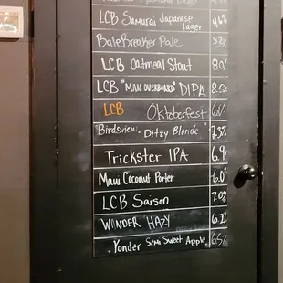 Tonight&apos;s tap list.