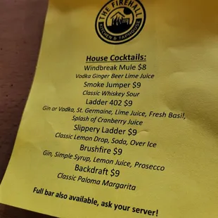 menu