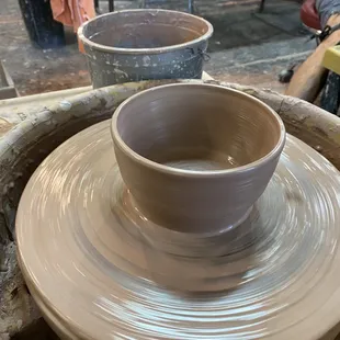 Making from scratch the bowl. He is very hands on and keeps it safe even in covid times.