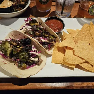 Yummy steak taco  with Chipotle salsa