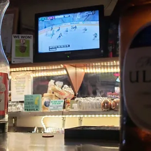 My favorite hide away, a cold one, and hockey...c'mon Stars!!!