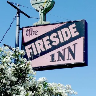 a sign for the fireside inn