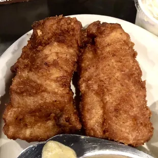 Hot, crispy, flaky, firm, and tasty as hell.  Friday Fish Fry is Fangoddamntastic.