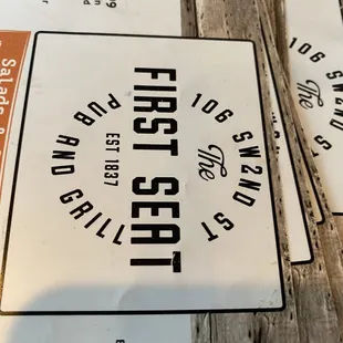 the first seat of a restaurant