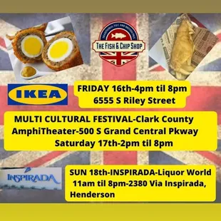 Weekly schedule posted on Facebook.