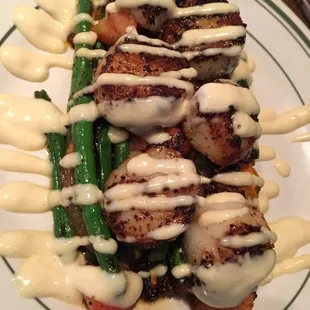 Sea Scallops w/ginger-miso dressing