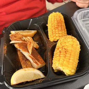 Mahi Mahi Cajun, with corn