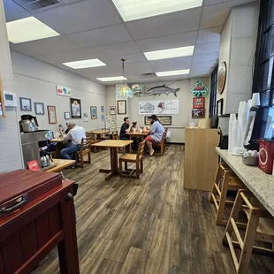 people sitting at tables