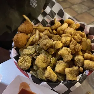 Fried Gulf Shrimp/Catfish Combo. Added side of fried pickles. My husband said it was Great!