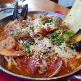 Dungeness crab cioppino. So much seafood!