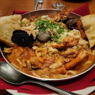 Cioppino. 1 scallop, 1 shrimp but overall good.