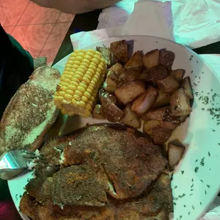 Blackened redfish with Tuscan potatoes