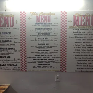 The menu