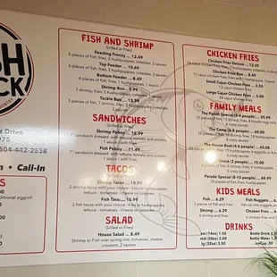 the menu
