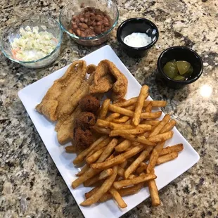 Three piece Catfish Dinner, served up at home!