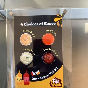 Of selection of sauce