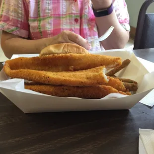 Catfish sandwich. Huge!