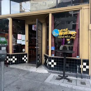 the front of the restaurant