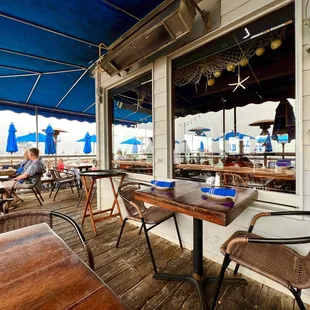 View from our table looking towards the pier.