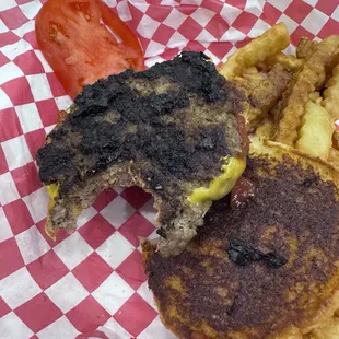 Charred burger