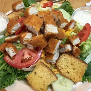 Fried chicken salad