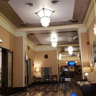 a hallway in a hotel