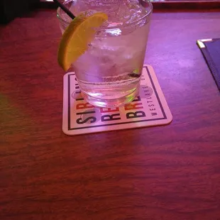 a drink on a coaster