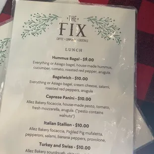 menu
