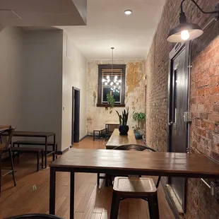 Interior is very cozy and they do have outdoor seating area, with lots of chairs and lights.