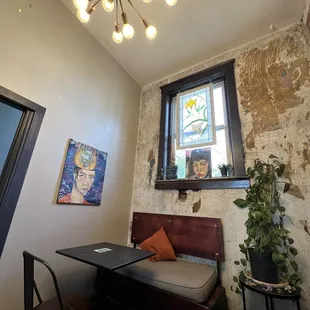 The cozy corner I sat in!