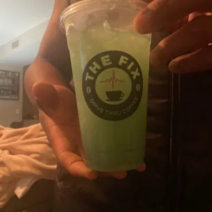Green apple, watermelon, blue lotus