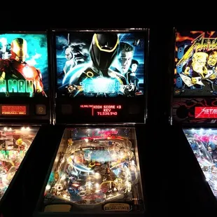  row of pinball machines