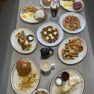 a table full of food