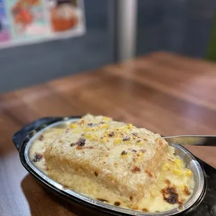 baked tofu w/ corn cream sauce