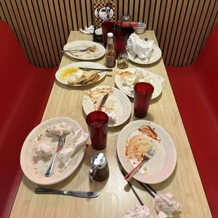 Our membership into the clean-plate club (except for Ryan&apos;s toast...)