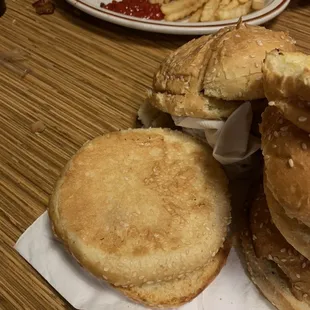 Buns with mold and dirty utilities.