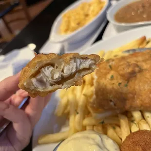 Inside of beer battered fish fry