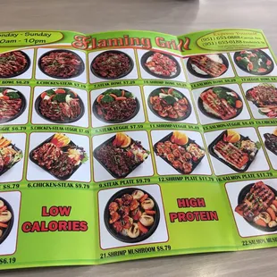 menu, sushi and sashimi