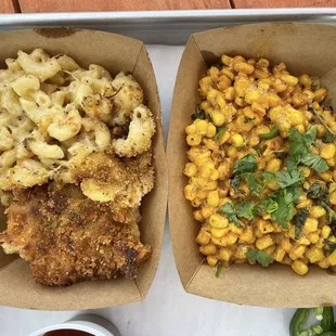 Mac &amp; Cheese and Mexican Street Corn