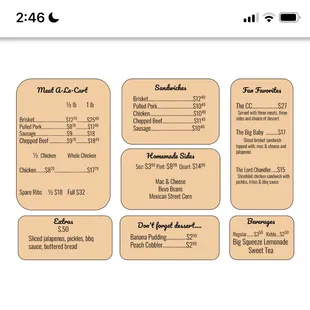 menu