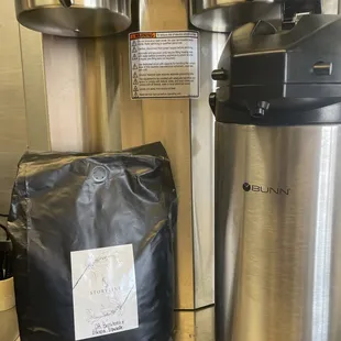 Locally roasted coffee brewed fresh